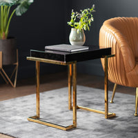 Delray Black Mirrored Side Table