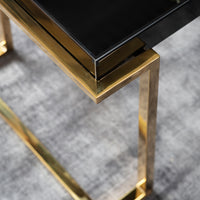 Delray Black Mirrored Side Table
